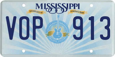 MS license plate VOP913
