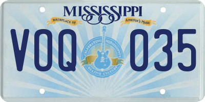 MS license plate VOQ035