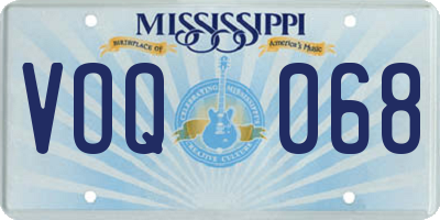 MS license plate VOQ068