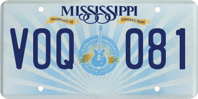 MS license plate VOQ081