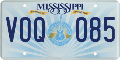 MS license plate VOQ085