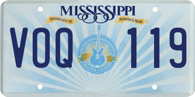 MS license plate VOQ119