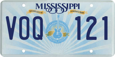 MS license plate VOQ121