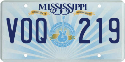 MS license plate VOQ219