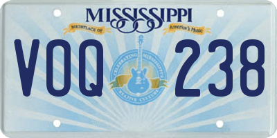 MS license plate VOQ238