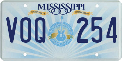MS license plate VOQ254