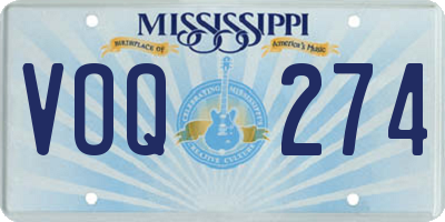 MS license plate VOQ274