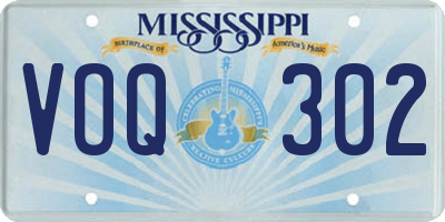 MS license plate VOQ302