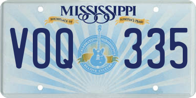 MS license plate VOQ335