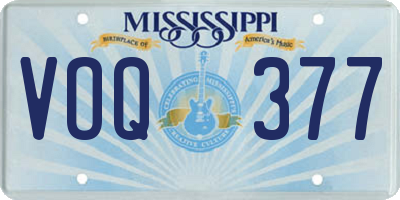 MS license plate VOQ377