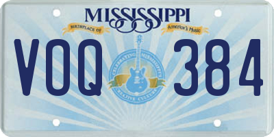 MS license plate VOQ384