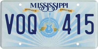 MS license plate VOQ415