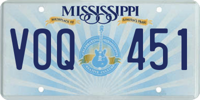 MS license plate VOQ451