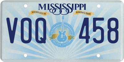 MS license plate VOQ458