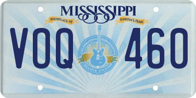 MS license plate VOQ460