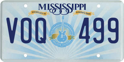 MS license plate VOQ499