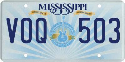 MS license plate VOQ503