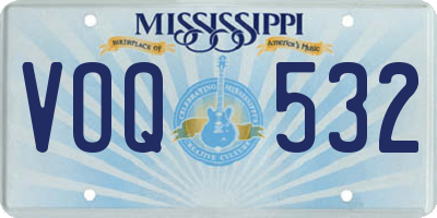 MS license plate VOQ532