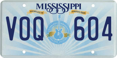 MS license plate VOQ604
