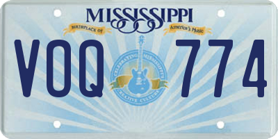 MS license plate VOQ774
