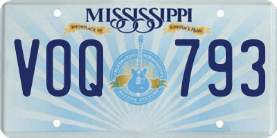 MS license plate VOQ793