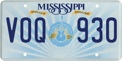 MS license plate VOQ930