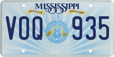 MS license plate VOQ935