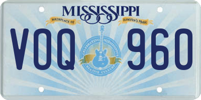 MS license plate VOQ960