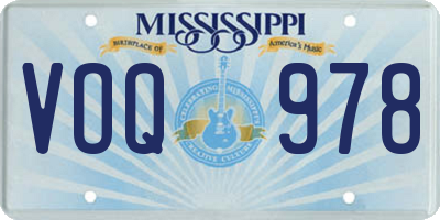 MS license plate VOQ978