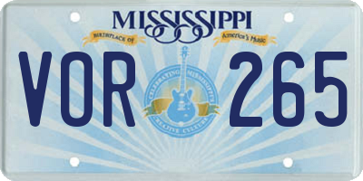 MS license plate VOR265