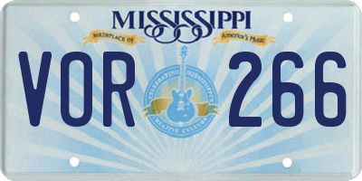 MS license plate VOR266