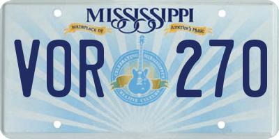MS license plate VOR270