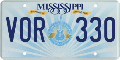 MS license plate VOR330