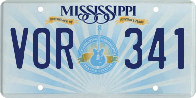 MS license plate VOR341