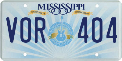 MS license plate VOR404