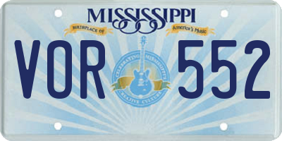 MS license plate VOR552