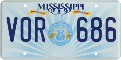 MS license plate VOR686