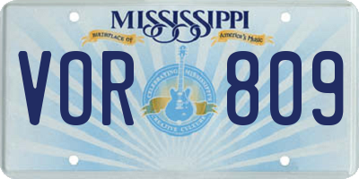 MS license plate VOR809