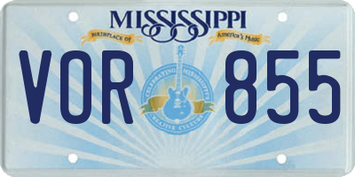 MS license plate VOR855