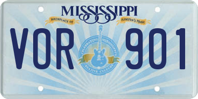 MS license plate VOR901
