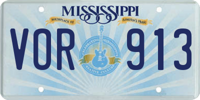 MS license plate VOR913