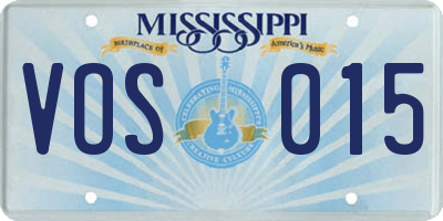 MS license plate VOS015