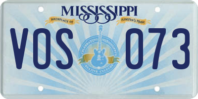 MS license plate VOS073