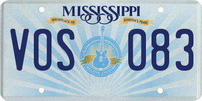 MS license plate VOS083