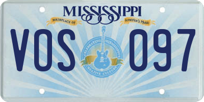 MS license plate VOS097