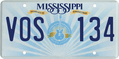 MS license plate VOS134