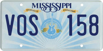 MS license plate VOS158