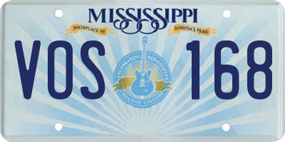 MS license plate VOS168