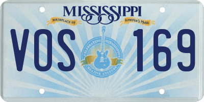 MS license plate VOS169