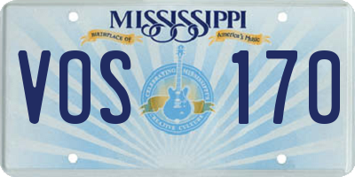 MS license plate VOS170